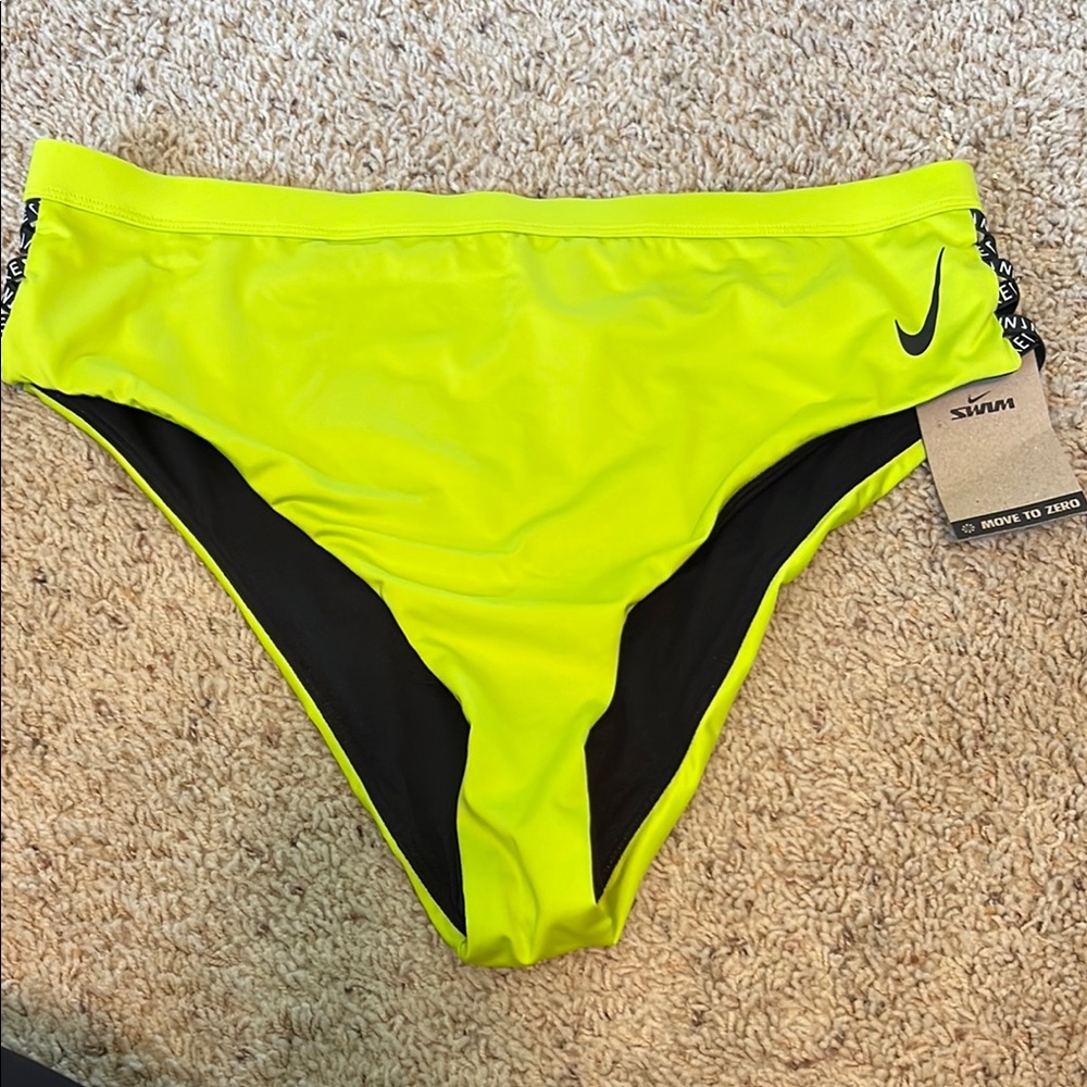 Nike Neon Yellow and Black Swim Bottoms